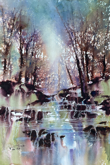 Le printemps s'en vient Peinture intitulée "Le printemps s'en v…" par Diane Beaulieu, Œuvre d'art originale, Aquarelle