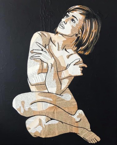 La pudeur Collages intitulée "La pudeur" par Annabelle Amory, Œuvre d'art originale, Acrylique