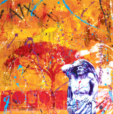 Painting titled "AIX" by Secam, Original Artwork, Acrylic Mounted on Metal
