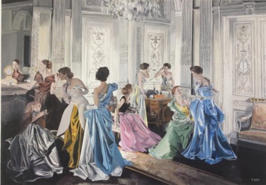 绘画 标题为“Avant le bal (Charl…” 由Betty, 原创艺术品, 油 安装在木质担架架上