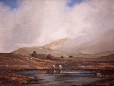 Pintura titulada "connemara  showers" por Cathal O Malley, Obra de arte original