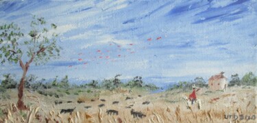Painting titled "Taureaux" by Roberto Urbano, Original Artwork, Oil