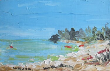 Painting titled "Une terre sauvage" by Roberto Urbano, Original Artwork, Oil