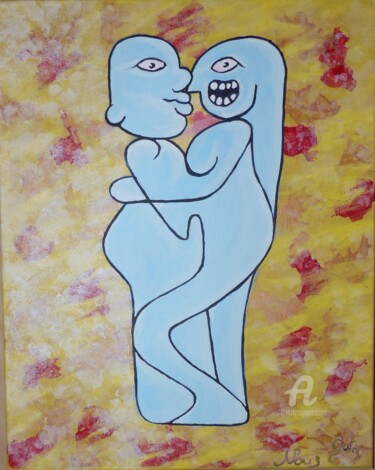 Peinture intitulée ""Nous"" par Guillaume Bodin (Gui²), Œuvre d'art originale, Acrylique Monté sur Châssis en bois