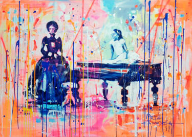 Pintura intitulada "The Piano" por Marta Zawadzka, Obras de arte originais, Acrílico Montado em Armação em madeira
