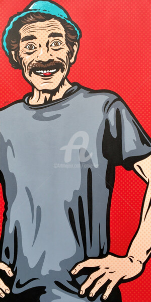 Painting titled "Don Ramon" by Jamie Lee, Original Artwork, Acrylic Mounted on Wood Stretcher frame