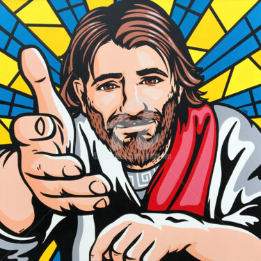Pintura intitulada "Jesus Said Come To…" por Jamie Lee, Obras de arte originais, Acrílico Montado em Armação em madeira