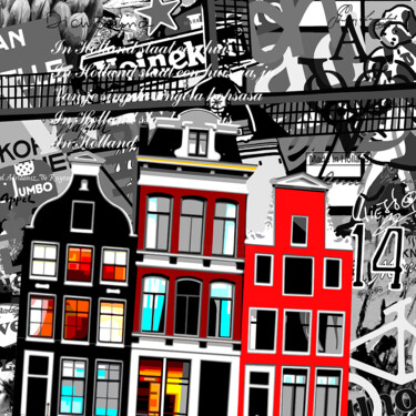Made in Holland - 'Amsterdam' Painting titled "Made in Holland - '…" by Annejole Jacobs - De Jongh (Jole), Original Artwork, Acrylic Mounted on Wood Panel