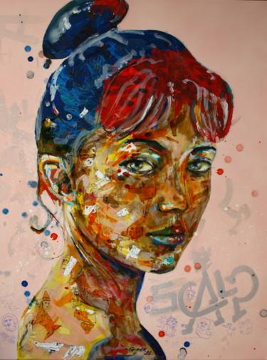 Peinture intitulée "MarianneMayonnaise" par Pascal Fairier, Œuvre d'art originale, Acrylique