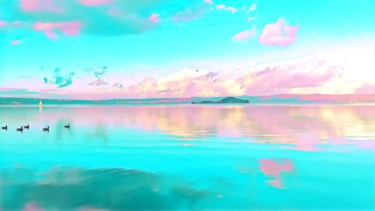 Fotografie getiteld "Lake landscape with…" door Emanuele De Vincenzo, Origineel Kunstwerk, Digitale fotografie