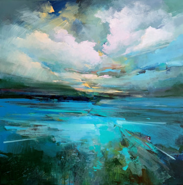 绘画 标题为“Clouds over the lake” 由Irina Laube, 原创艺术品, 丙烯