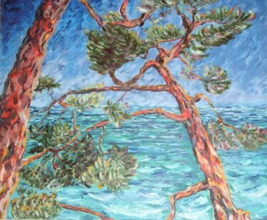 Painting titled "Chez Tom, cassis" by Laurence Gallien, Original Artwork, Oil
