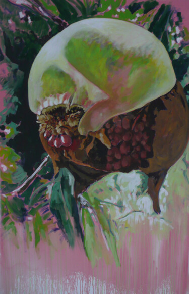 Schilderij getiteld "La grenade éclatée" door Marie-Odile Ginies, Origineel Kunstwerk, Acryl