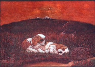 Painting titled "Good night" by Martin Ashkhatoev, Original Artwork, Acrylic