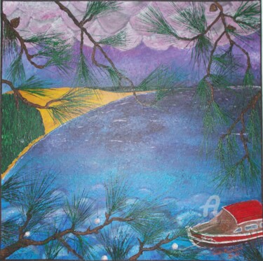 Peinture intitulée ""Soirée Mammatus"" par Guillaume Bodin (Gui²), Œuvre d'art originale, Acrylique