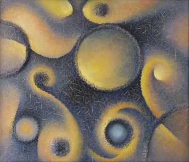 Painting titled "КРУГЛАЯ ВСЕЛЕННАЯ" by Valerii Lymonov, Original Artwork, Oil