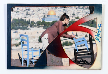 Collages titled "Ground Zero" by Moti Bazak, Original Artwork, Collages Mounted on Wood Panel