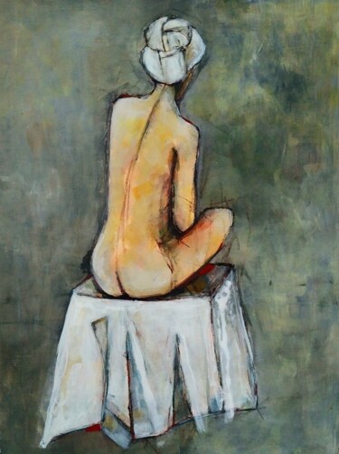 绘画 标题为“Woman in the bathro…” 由Hadzi Natalija Milutinovic, 原创艺术品, 丙烯