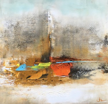 Peinture intitulée "Là bas" par Alain Uro, Œuvre d'art originale, Acrylique