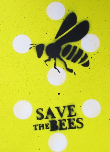 「Save the Bees N.3」というタイトルの絵画 Daniele Fratiniによって, オリジナルのアートワーク, スプレー式塗料