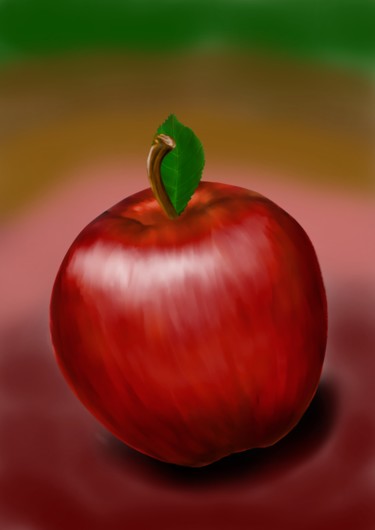 数字艺术 标题为“Pomme rouge” 由Artauxmurs, 原创艺术品, 数字油画