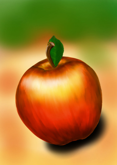 数字艺术 标题为“Pomme d'automne” 由Artauxmurs, 原创艺术品, 数字油画