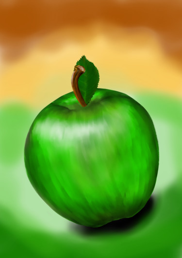 数字艺术 标题为“Pomme verte” 由Artauxmurs, 原创艺术品, 数字油画