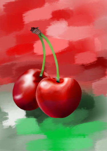 数字艺术 标题为“Cerises” 由Artauxmurs, 原创艺术品, 数字油画