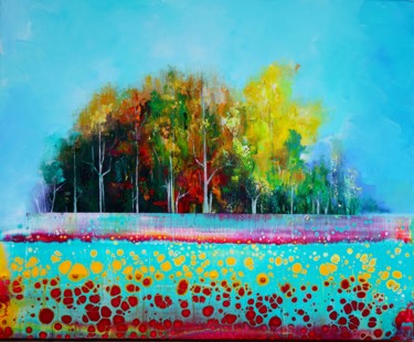 Painting titled "ABSTRACT  LANDSCAPE" by Nelu Gradeanu, Original Artwork, Acrylic