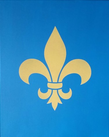 绘画 标题为“Fleur de lys” 由Louis Garcia, 原创艺术品, 丙烯 安装在木质担架架上