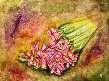 Painting titled "Printanier" by Anne Brigaud, Original Artwork, Watercolor