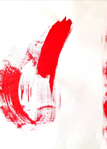 绘画 标题为“Red Abstraction no.2” 由Yağmur Turan, 原创艺术品, 丙烯