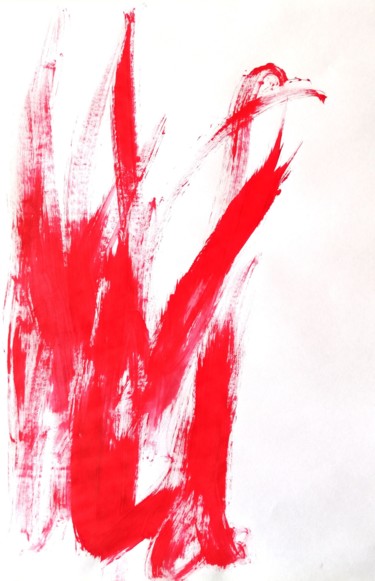 绘画 标题为“Red Abstraction no.4” 由Yağmur Turan, 原创艺术品, 丙烯