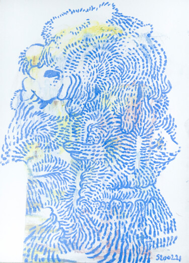 图画 标题为“Jardin pacifique, c…” 由Eric Boisseau, 原创艺术品, 粉彩