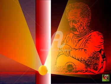 BRASSENS GEORGES M1 Arts numériques intitulée "BRASSENS GEORGES…" par Pierre Peytavin, Œuvre d'art originale, Travail numérique 2D
