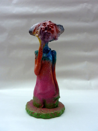Sculpture intitulée "Je pense" par Saname, Œuvre d'art originale, Plâtre