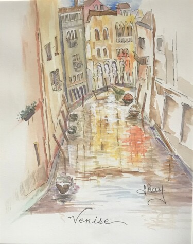绘画 标题为“Venise” 由Marie-Noelle Chauny, 原创艺术品, 水彩