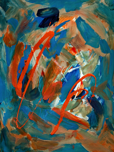 Pintura titulada "Splash of Orange" por Caren Keyser, Obra de arte original, Acrílico