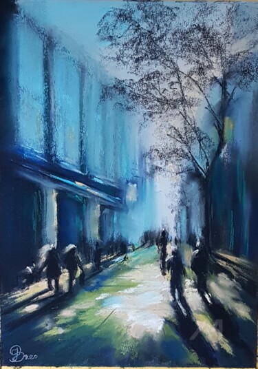 图画 标题为“Shopping street” 由Julia Suptel, 原创艺术品, 粉彩