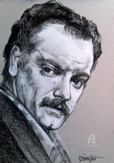 Georges Brassens Dessin intitulée "Georges Brassens" par Isabelle Derangere, Œuvre d'art originale, Pastel