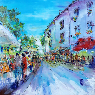 Peinture intitulée "Marché de Provence…" par Christian Raffin, Œuvre d'art originale, Huile