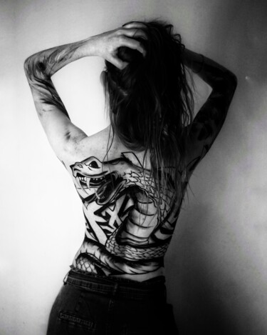 Photography titled "Snake" by Kesa Graffiti, Original Artwork, Manipulated Photography