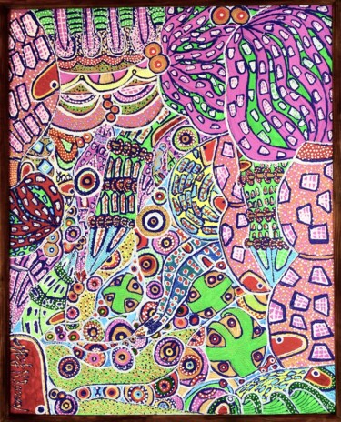 Painting titled ""Unpredictability o…" by Nina Rassen, Original Artwork, Acrylic Mounted on Other rigid panel