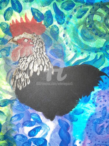 绘画 标题为“Coq'ORicco” 由Valerie Guiot, 原创艺术品, 丙烯