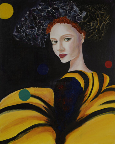Painting titled "Cruising" by Lu Meng, Original Artwork, Acrylic Mounted on Wood Stretcher frame