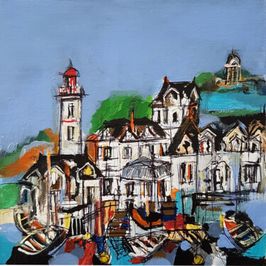 Peinture intitulée "Vert-Galant" par Muriel Cayet, Œuvre d'art originale, Acrylique Monté sur Carton