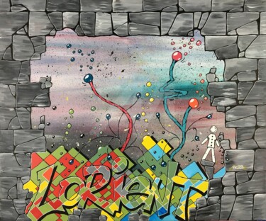 绘画 标题为“Graffiti - Kipoulou…” 由Pk29, 原创艺术品, 丙烯 安装在木质担架架上