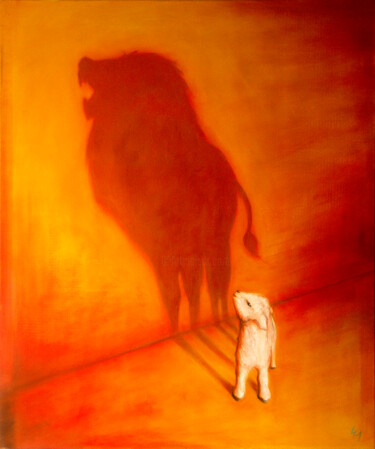 Painting titled "The Second Coming" by Emanuel Titus Marginean, Original Artwork, Oil Mounted on Wood Stretcher frame