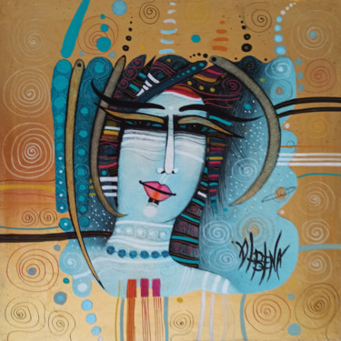 Peinture intitulée "Stella" par Albena Vatcheva, Œuvre d'art originale, Collages Monté sur Panneau de bois