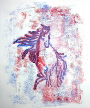 Printmaking titled "Gorhe ki kaathi" by Ingela Rafiq, Original Artwork, Oil